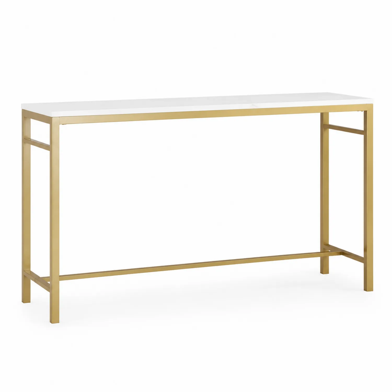 Stół konsolowy biały marmur stal złota 120 cm-Omnivaroque