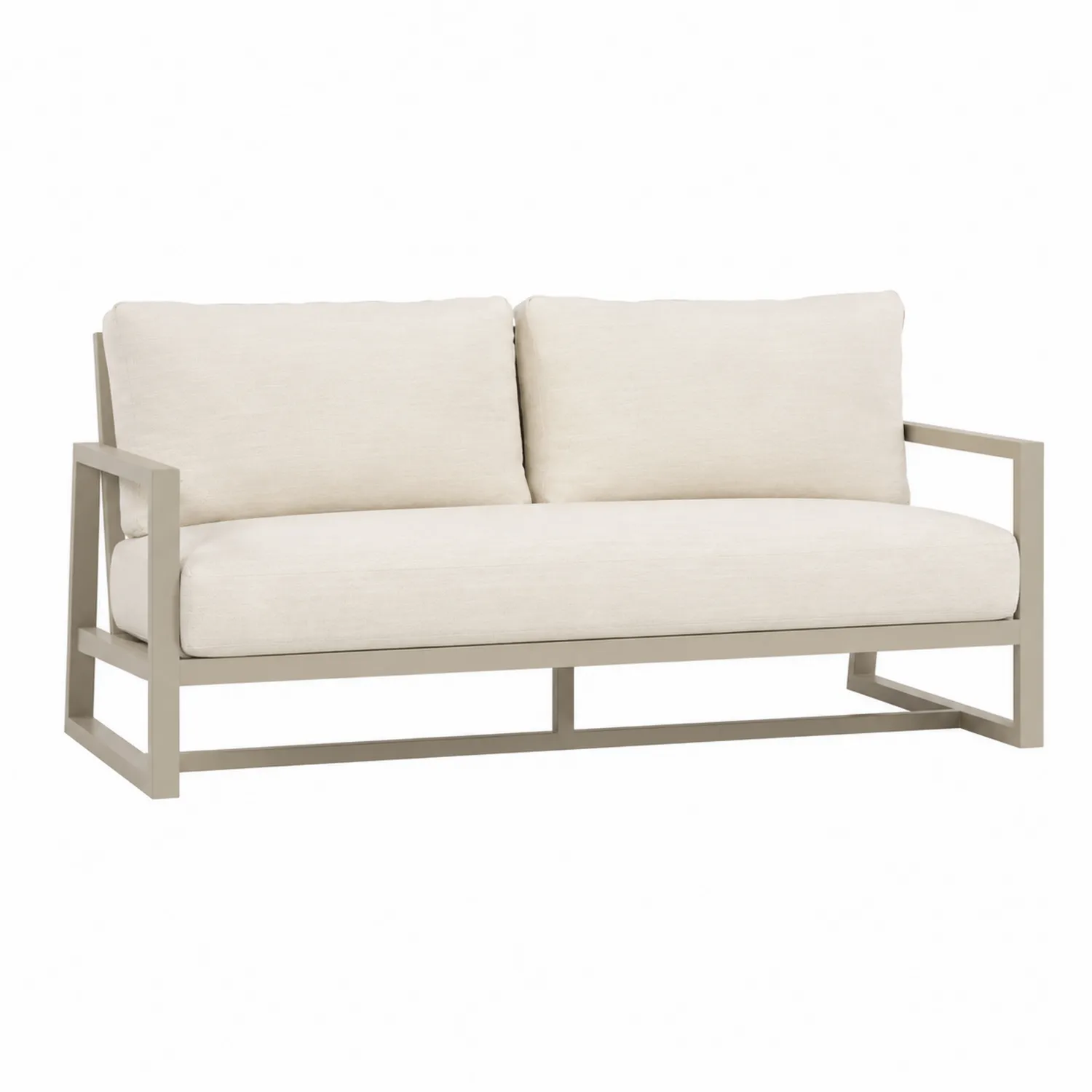Dwuosobowa sofa aluminiowa z tkaniną poliestrową Beżowa-Omnivaroque