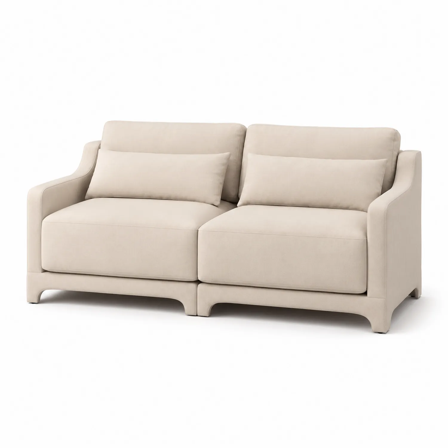 Sofa dwuosobowa z tkaniny poliestrowej Beżowa 200cm-Omnivaroque