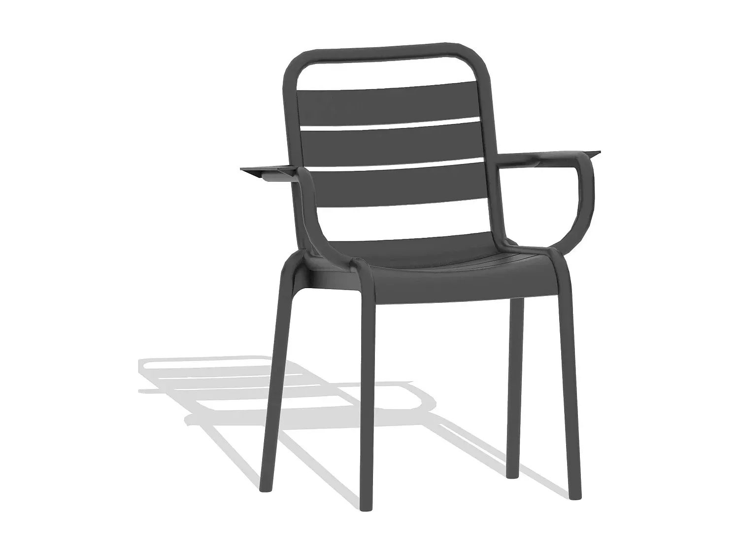 Wetterfester Gartenstuhl aus Kunststoff - Schwarz-livelaro.com