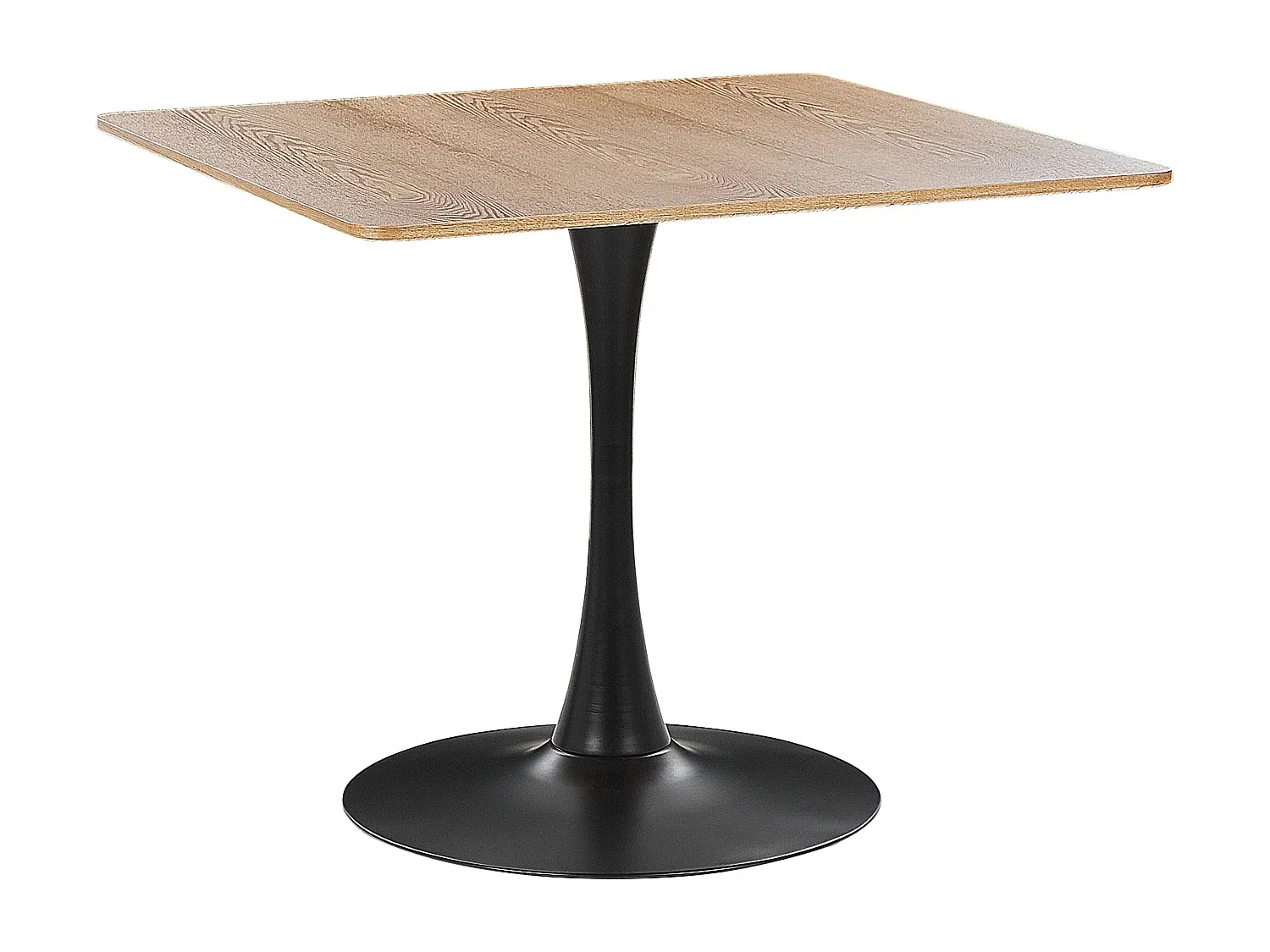 Quadratischer Esstisch aus hellem Holz mit schwarzen Akzenten, 90 x 90 cm-livelaro.com