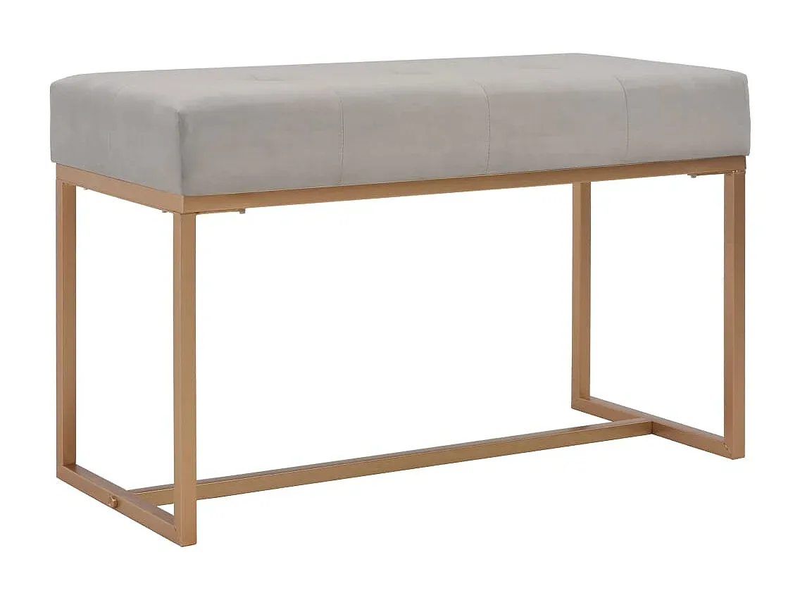 Elegante Sitzbank in Samtoptik, 80 cm, Grau-livelaro.com