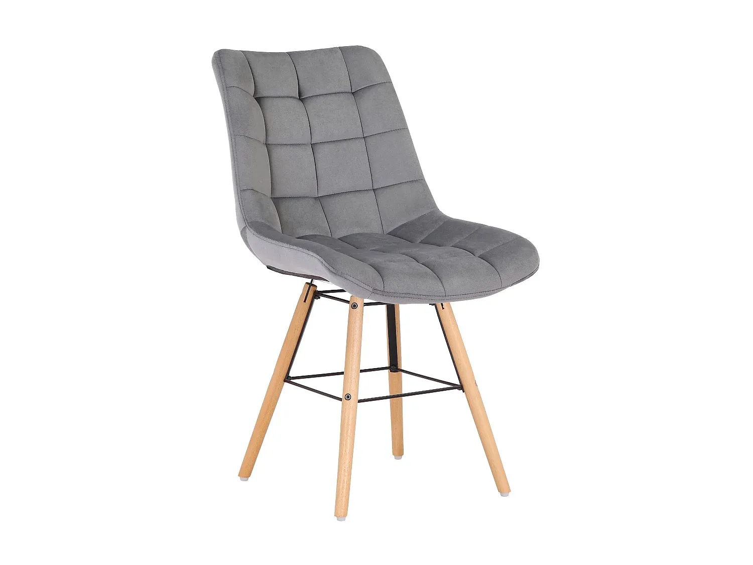 Samt-Holz Esszimmerstuhl in Grau-livelaro.com