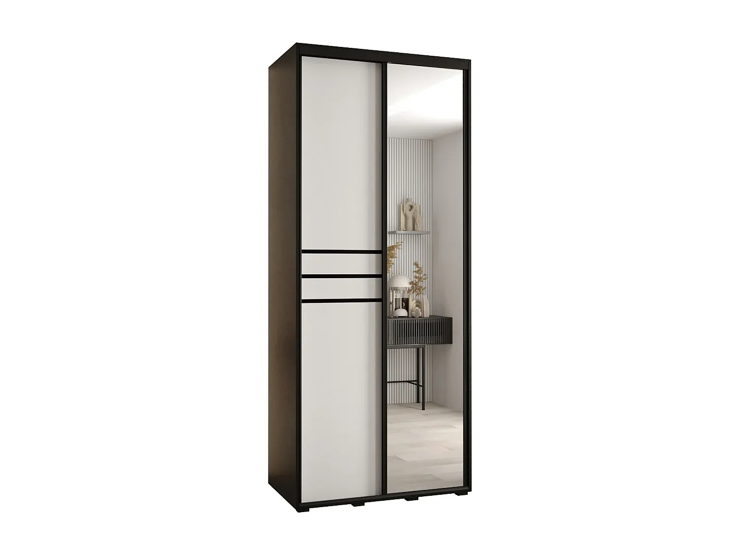 Moderner Kleiderschrank mit Schiebetüren, 2-türig, 235x120x45 cm-livelaro.com