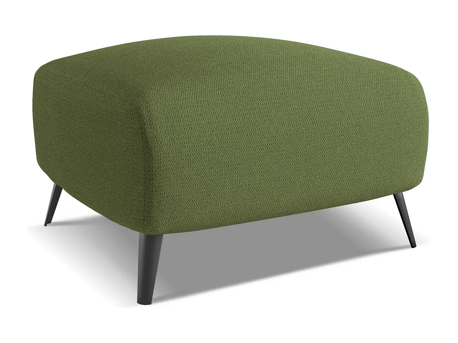 Bequemer Chenille-Pouf in Flaschengrün-livelaro.com