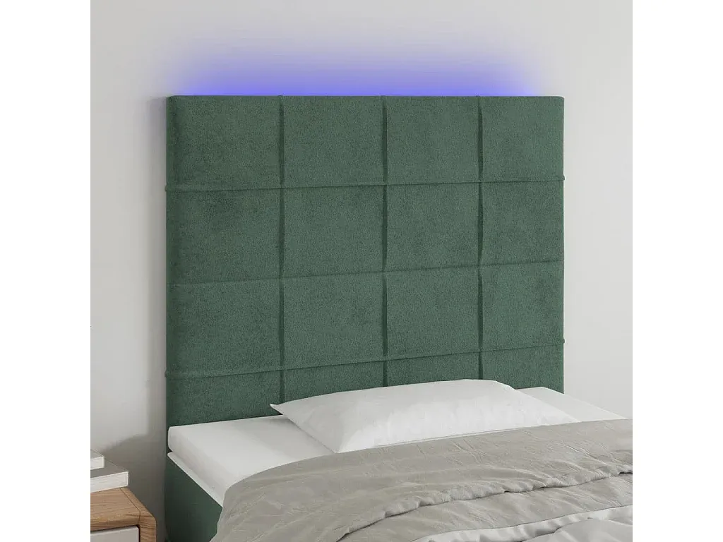 Verstellbares Samt-Kopfteil in Dunkelgrün 80 x 118/128 cm-livelaro.com