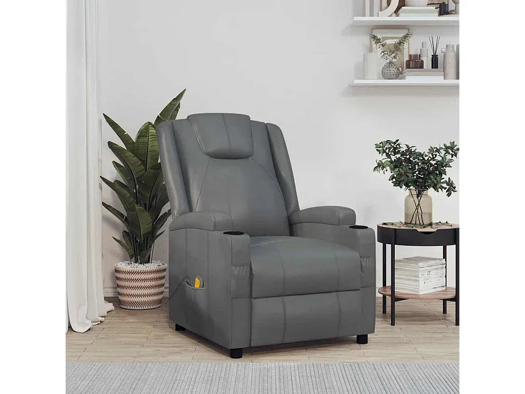 Ergonomischer Relaxsessel aus Kunstleder, anthrazit-livelaro.com