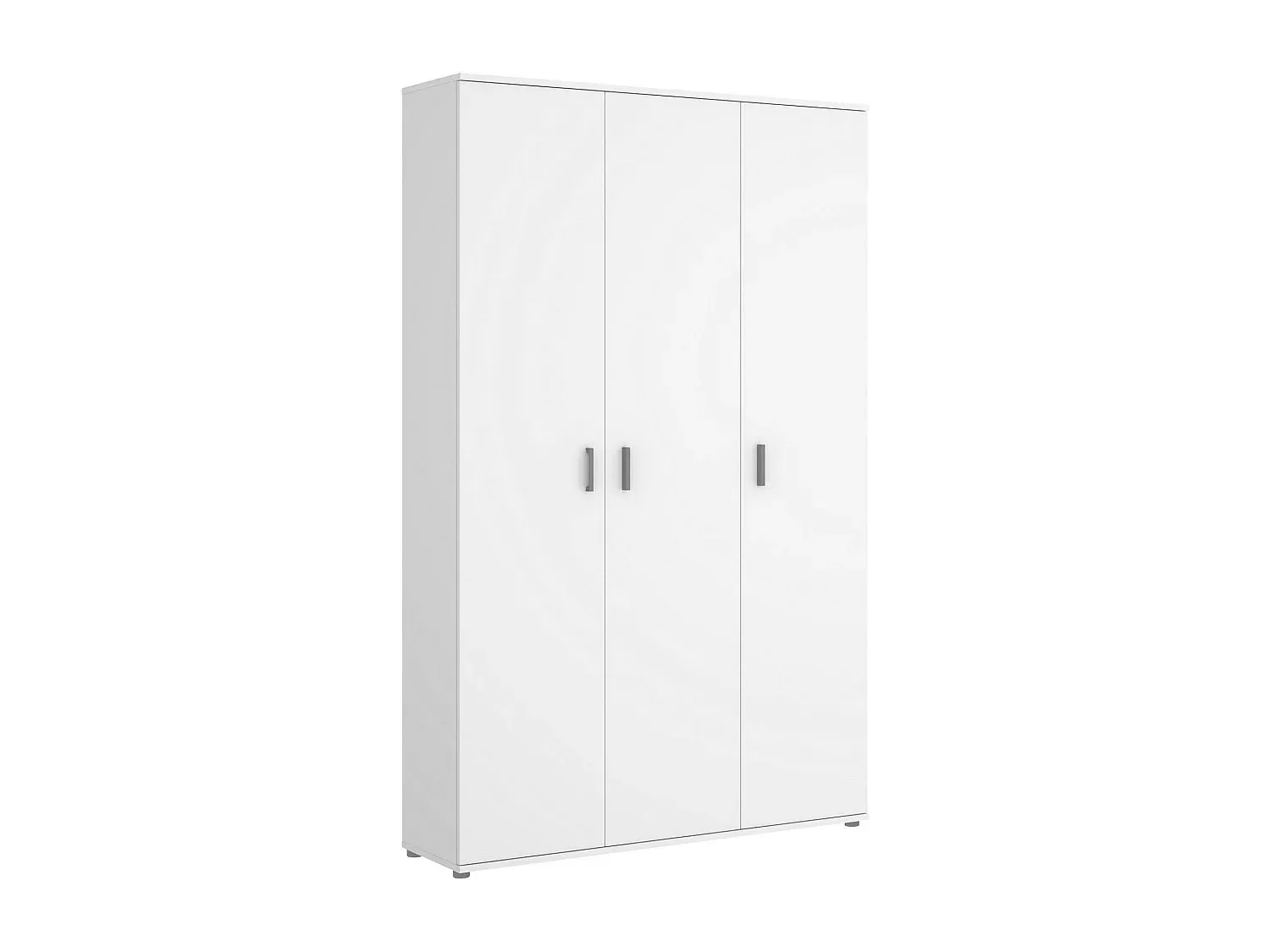 Vielseitiger Kleiderschrank mit Besenhalter, 3 Türen, Weiß-livelaro.com