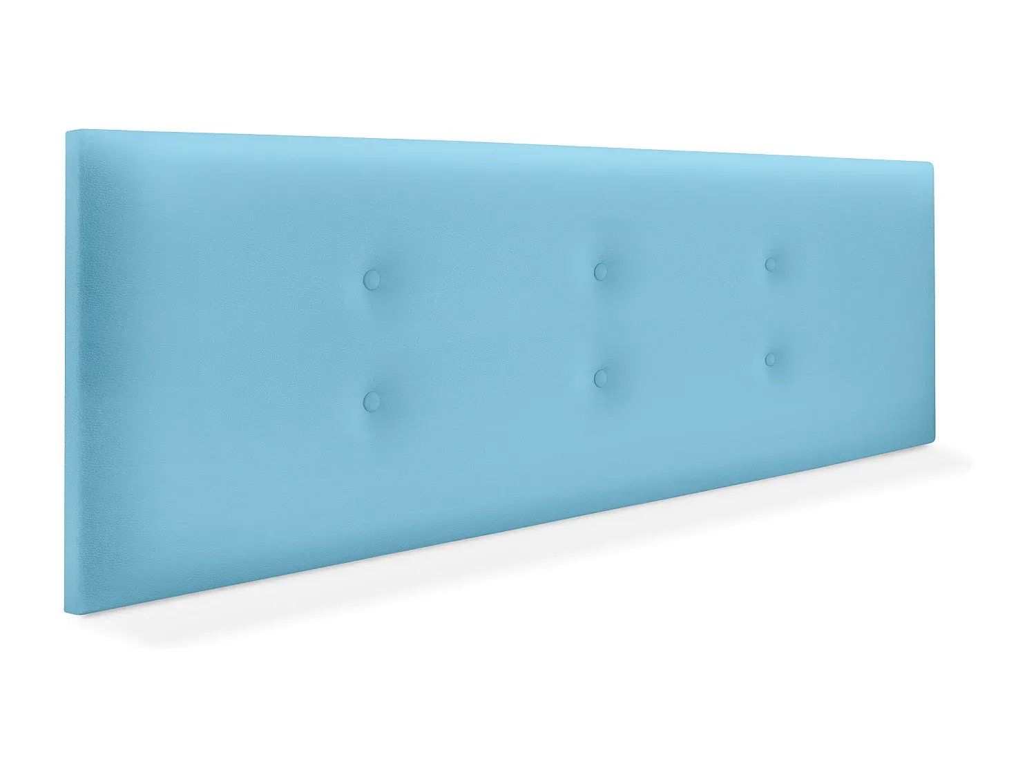 Kunstleder Kopfteil mit Knöpfen 150x50cm Hellblau-livelaro.com