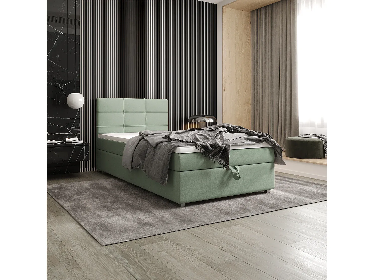 Komfortables Boxspringbett mit Stauraum 100x200 cm-livelaro.com