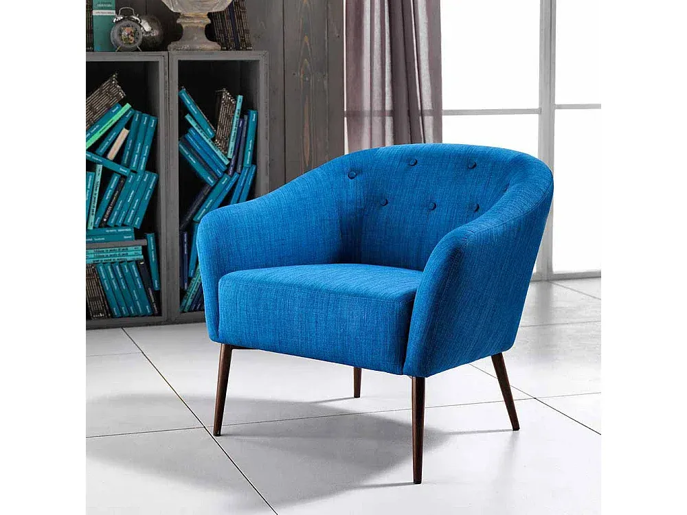 Moderner Loungesessel in Blauem Stoff-livelaro.com