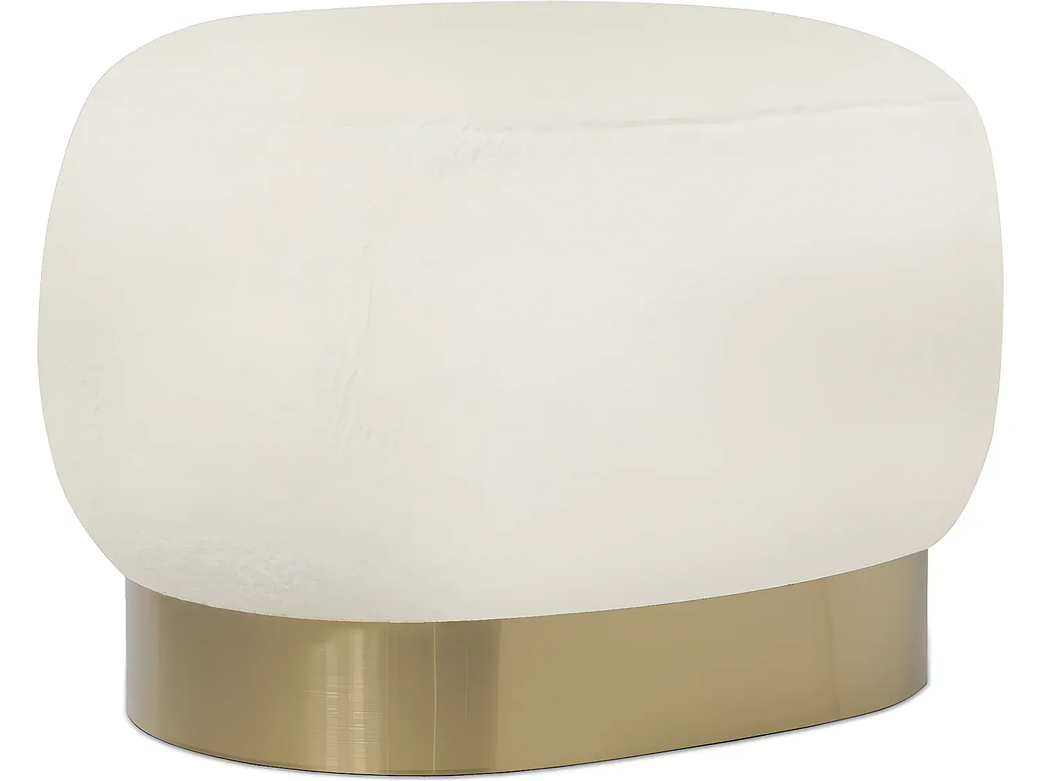 Eleganter Hocker aus weißem Bouclé-Stoff-FURNIAVENA