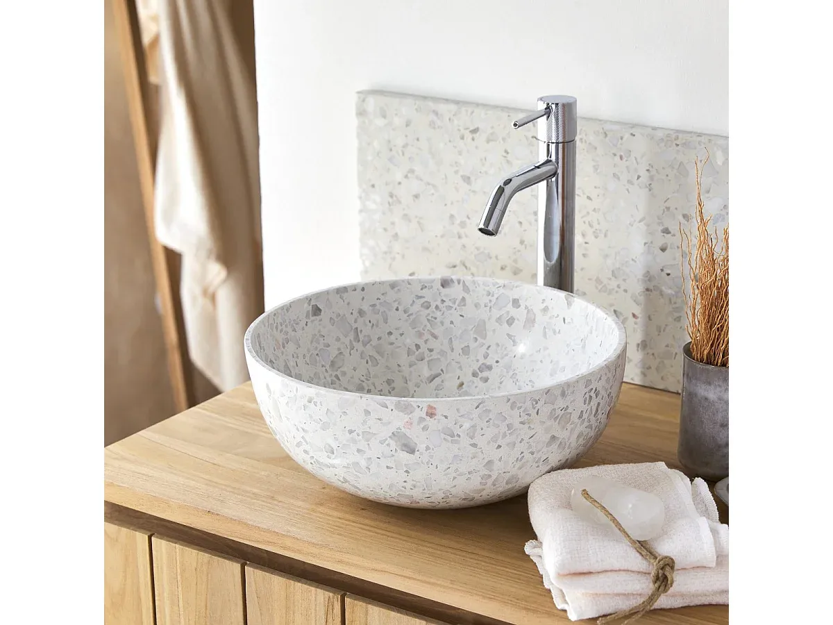 Modernes Terrazzo-Waschbecken in Braun-FURNIAVENA