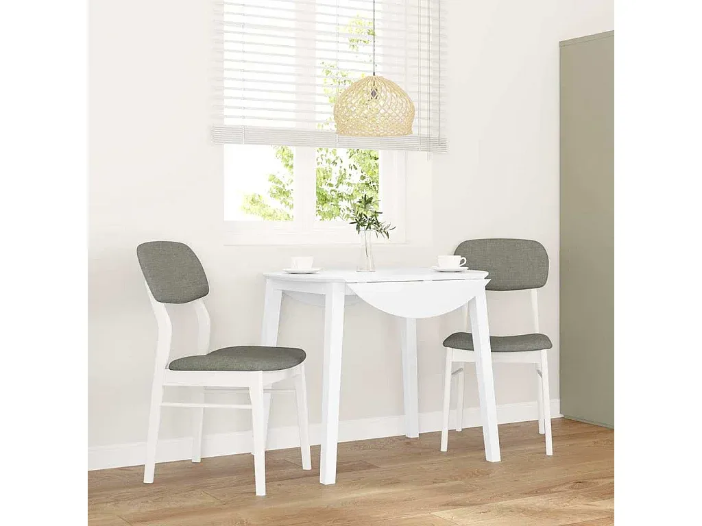 Zwei Esszimmerstühle mit Polsterung Weiß Massivholz-FURNIAVENA