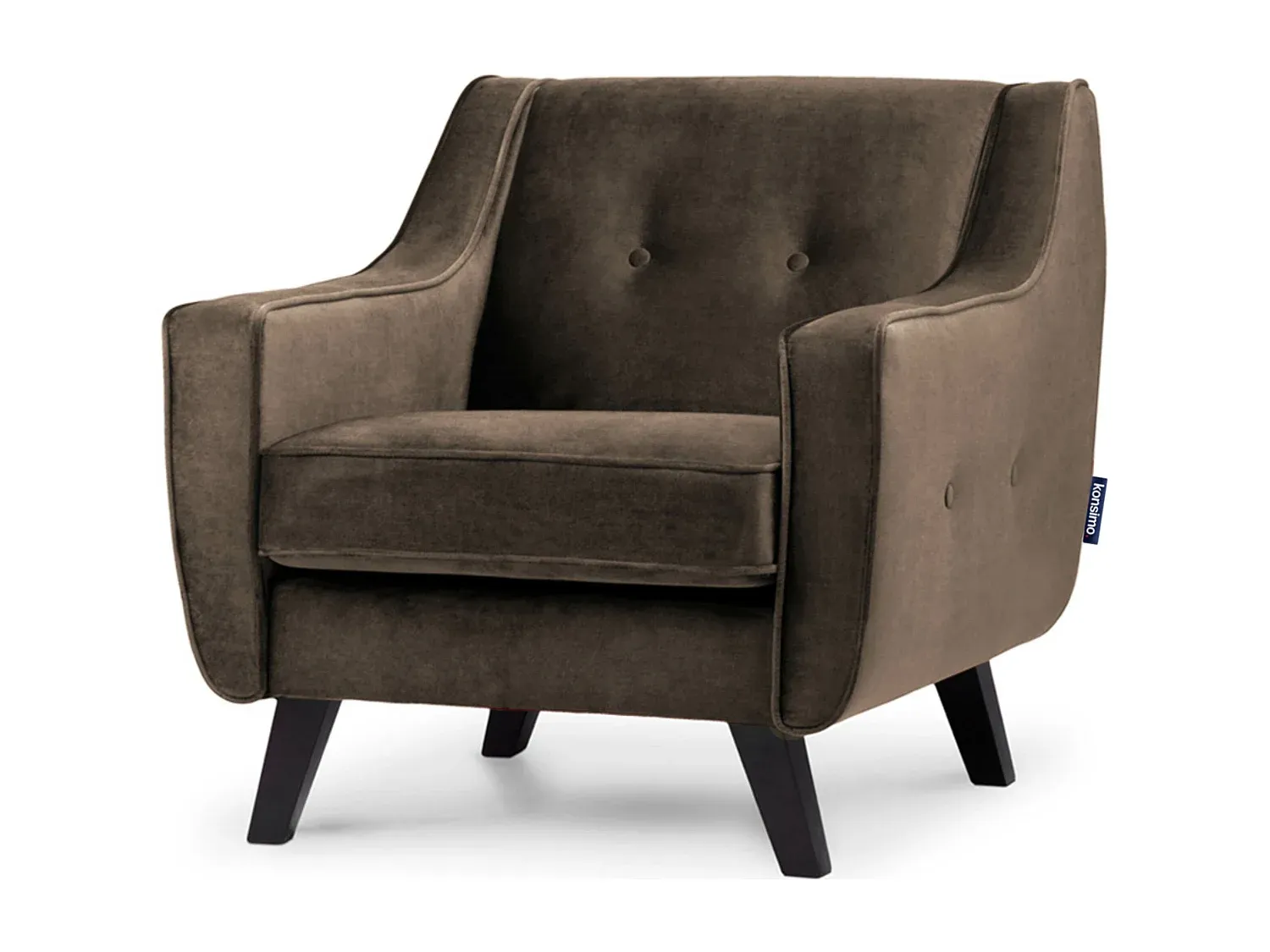 Bequemer Sessel mit Samtbezug in Braun-FURNIAVENA