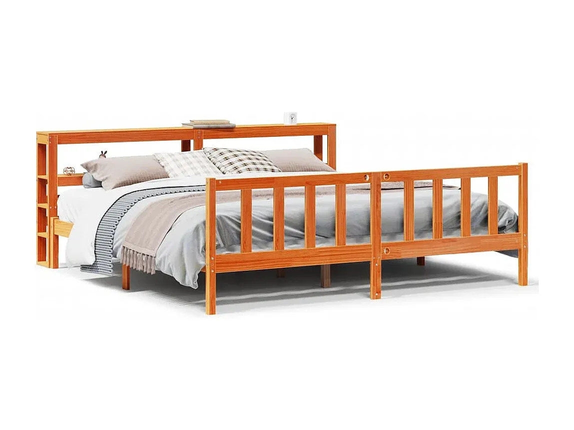 Holzbettgestell aus Massivholz 180x200 cm ohne Matratze-FURNIAVENA