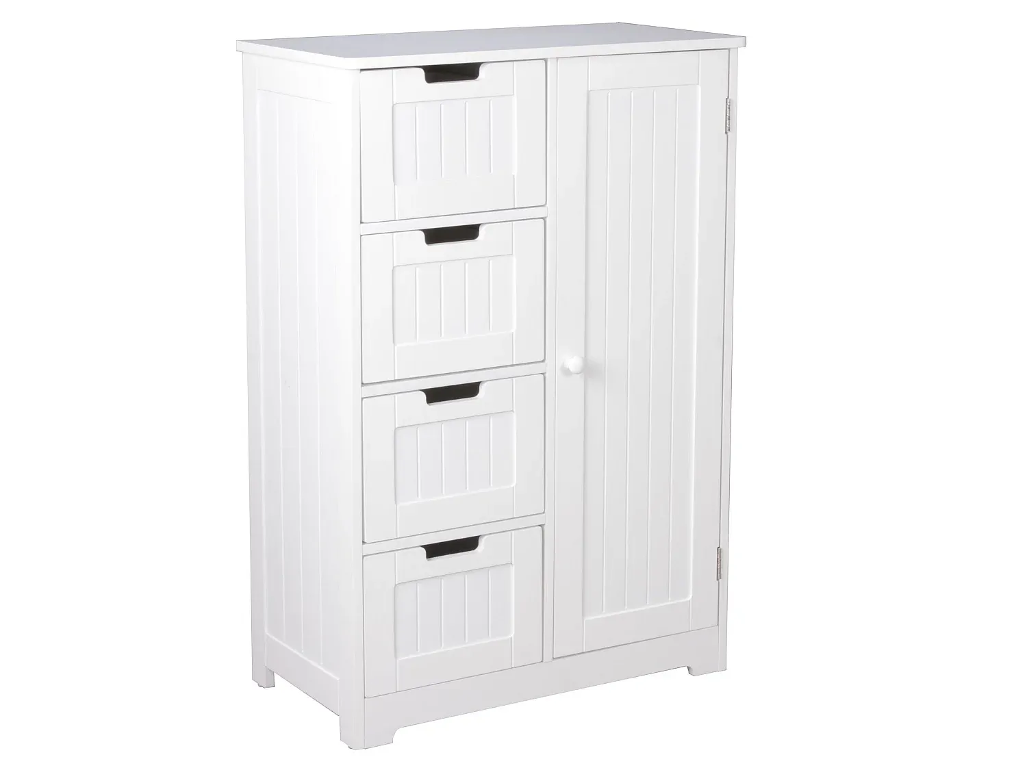 Weißer Badezimmerschrank mit Schubladen und Türen im Landhausstil-FURNIAVENA