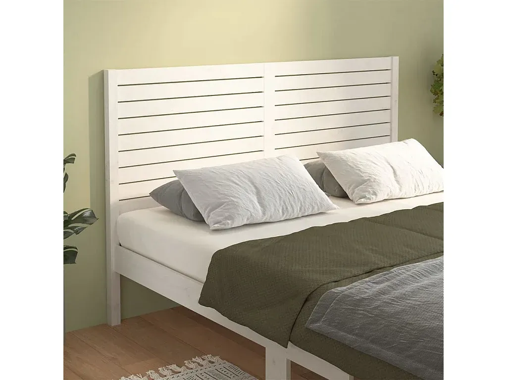 Holz-Kopfteil für Bett, Weiß, 126x4x100 cm-FURNIAVENA