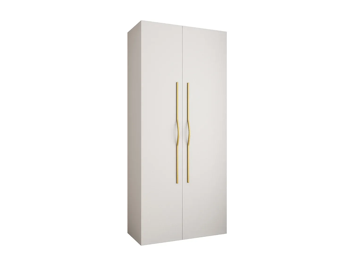 Moderner 2-türiger Kleiderschrank in Weiß und Gold-FURNIAVENA