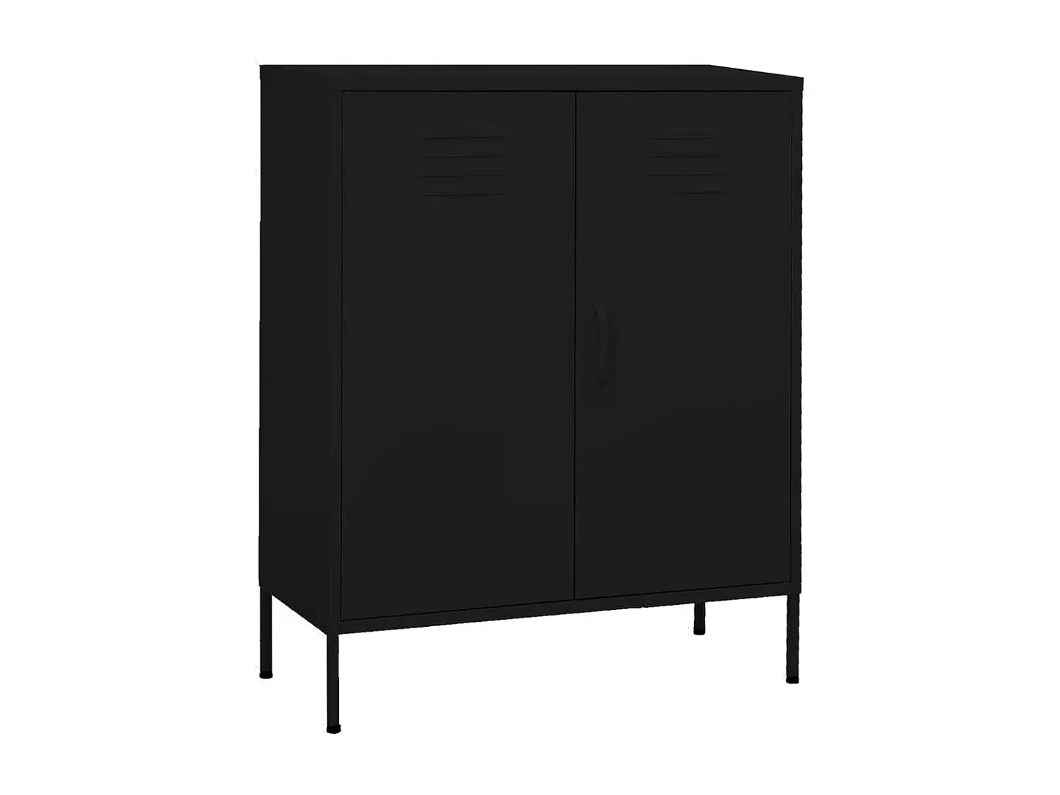 Metallschrank mit Türen, schwarz-FURNIAVENA