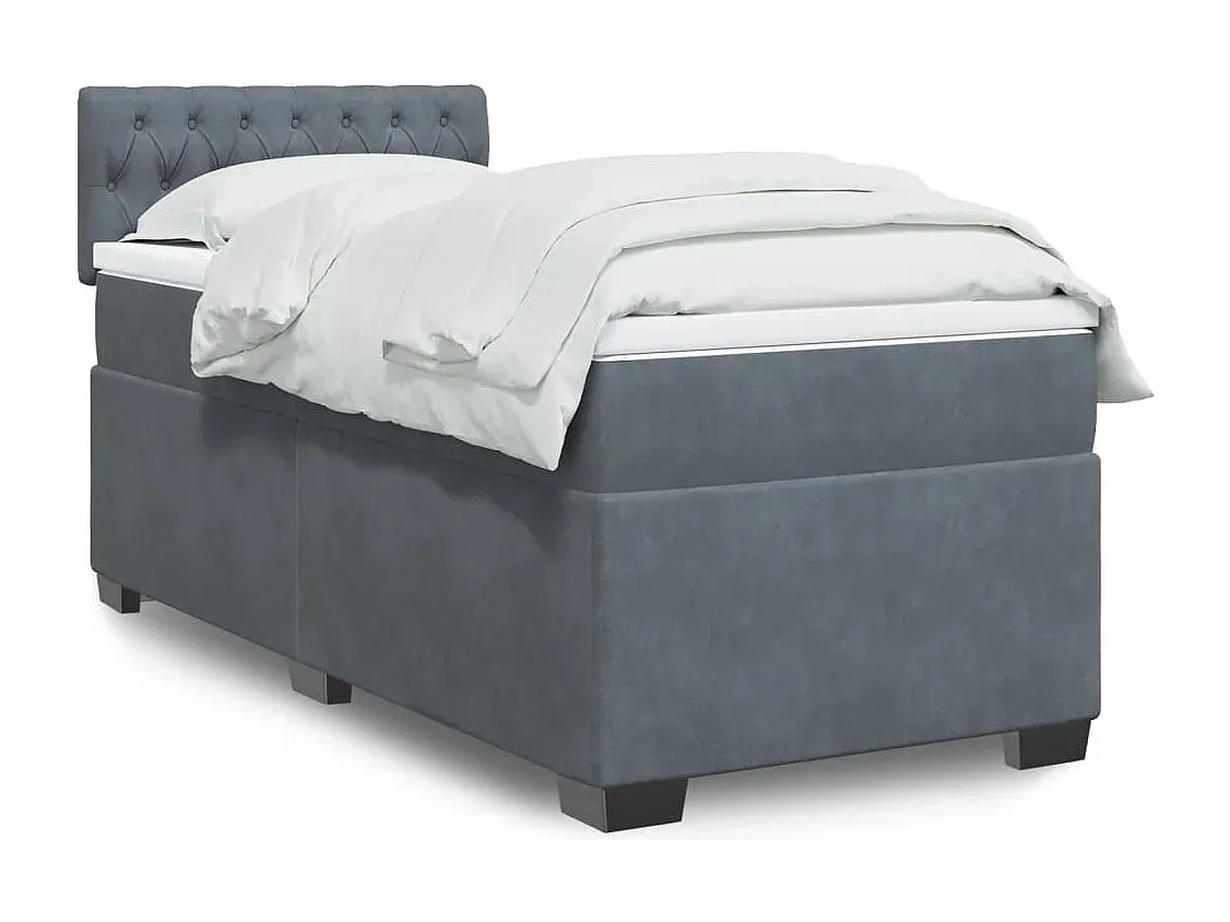 Komfortables Boxspringbett in Dunkelgrau 100x200 cm-FURNIAVENA