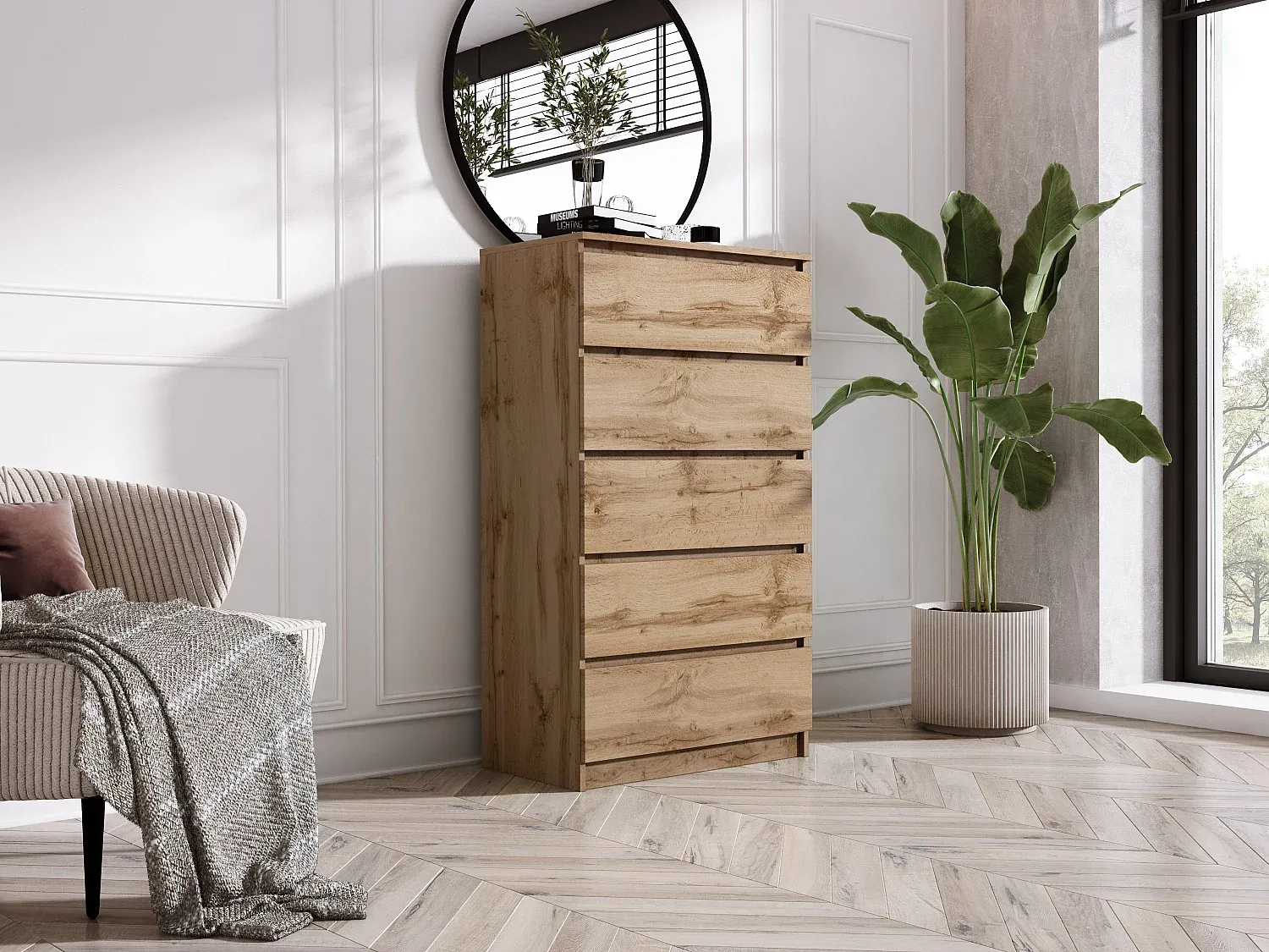 Kompakte Holzkommode mit Fächern-FURNIAVENA