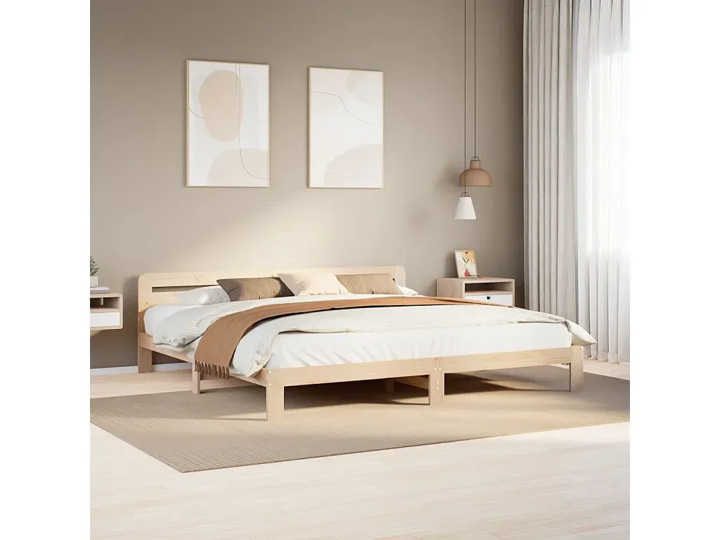 Holzbett in 180x200 aus Kiefer-FURNIAVENA