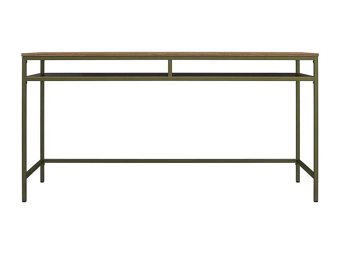 Moderner Schreibtisch aus Walnussholz mit Metallrahmen im Industriestil-FURNIAVENA