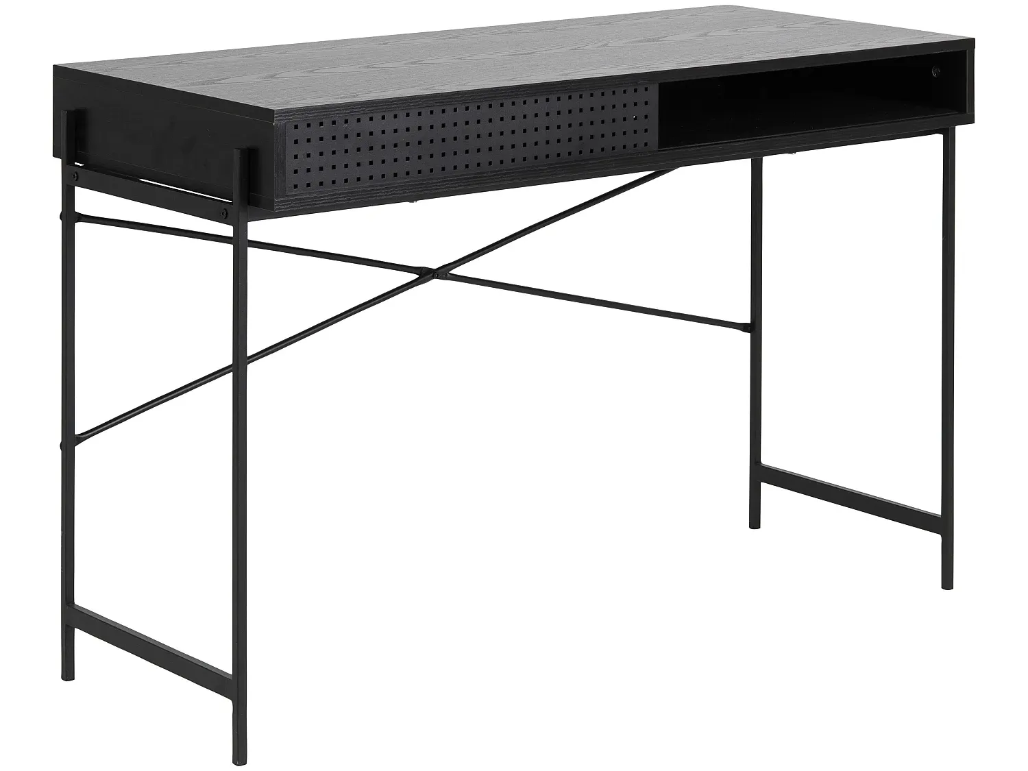 Moderner Schreibtisch mit Schiebetür in Schwarz-FURNIAVENA