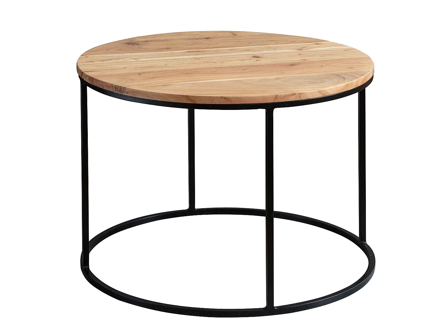 Runder Wohnzimmertisch aus Massivholz, 60x43x60 cm-FURNIAVENA