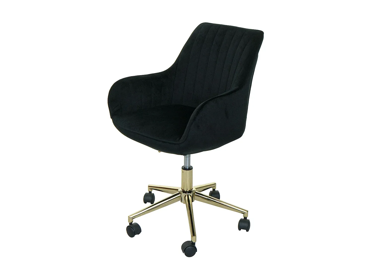 Ergonomischer Bürostuhl mit Armlehnen, Samt, Schwarz-FURNIAVENA