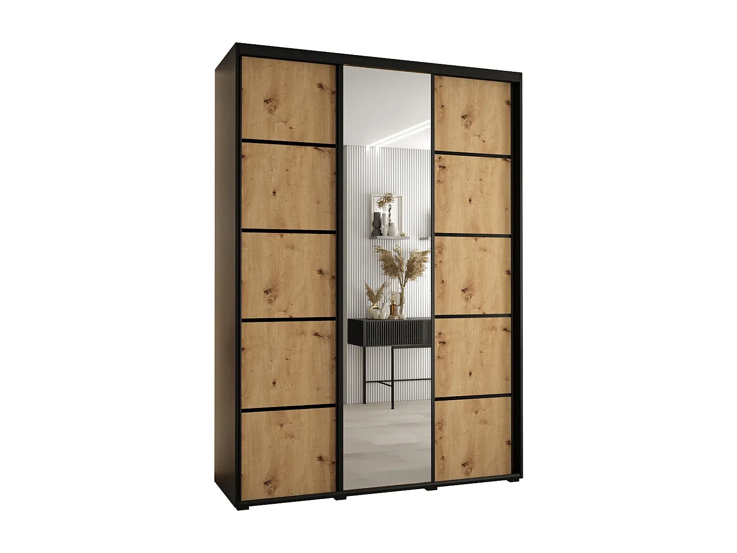 Moderner Drehtürenschrank mit Spiegel-FURNIAVENA