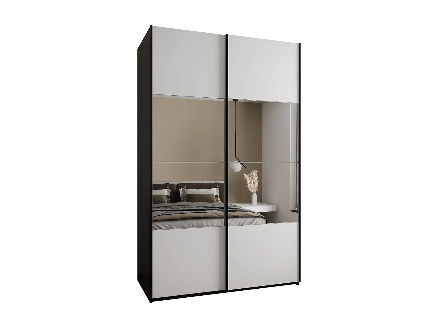 Großer Schwebetürenschrank in Weiß-FURNIAVENA