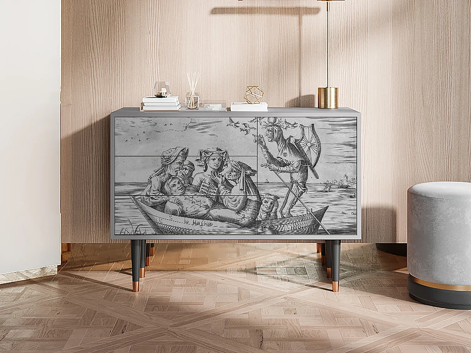 Moderner Sideboard mit Türen und Schubladen-FURNIAVENA