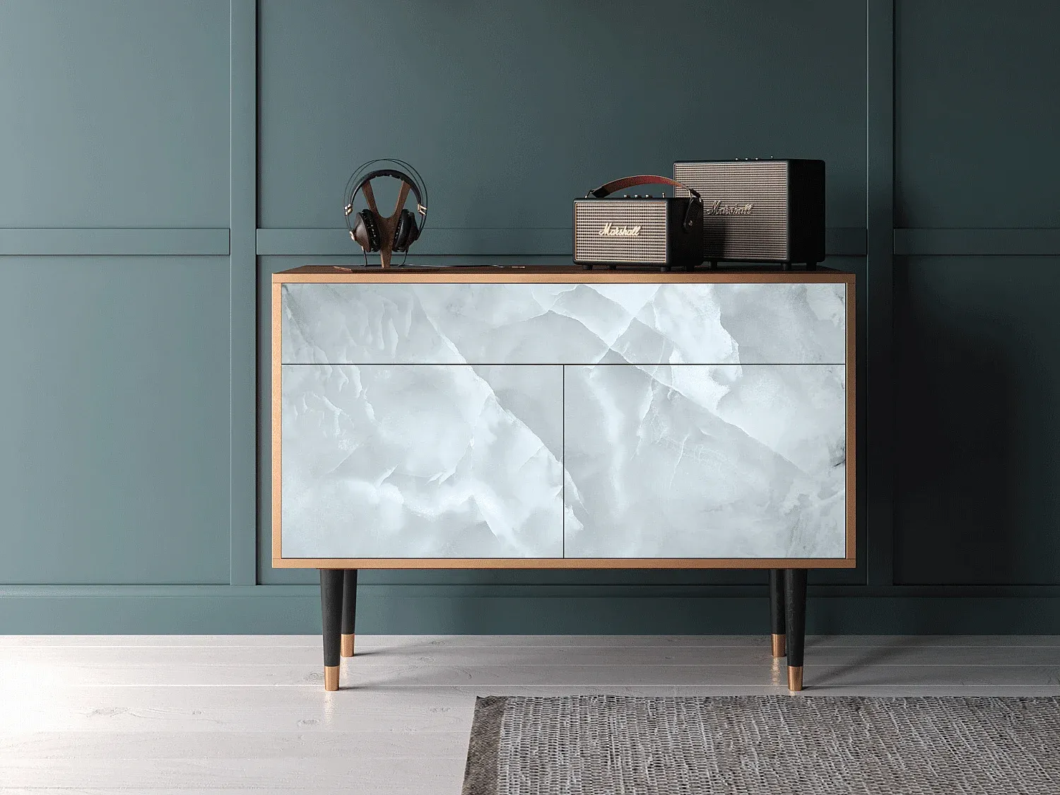 Rustikales Sideboard aus Walnuss - Kompakt und Vielseitig-FURNIAVENA