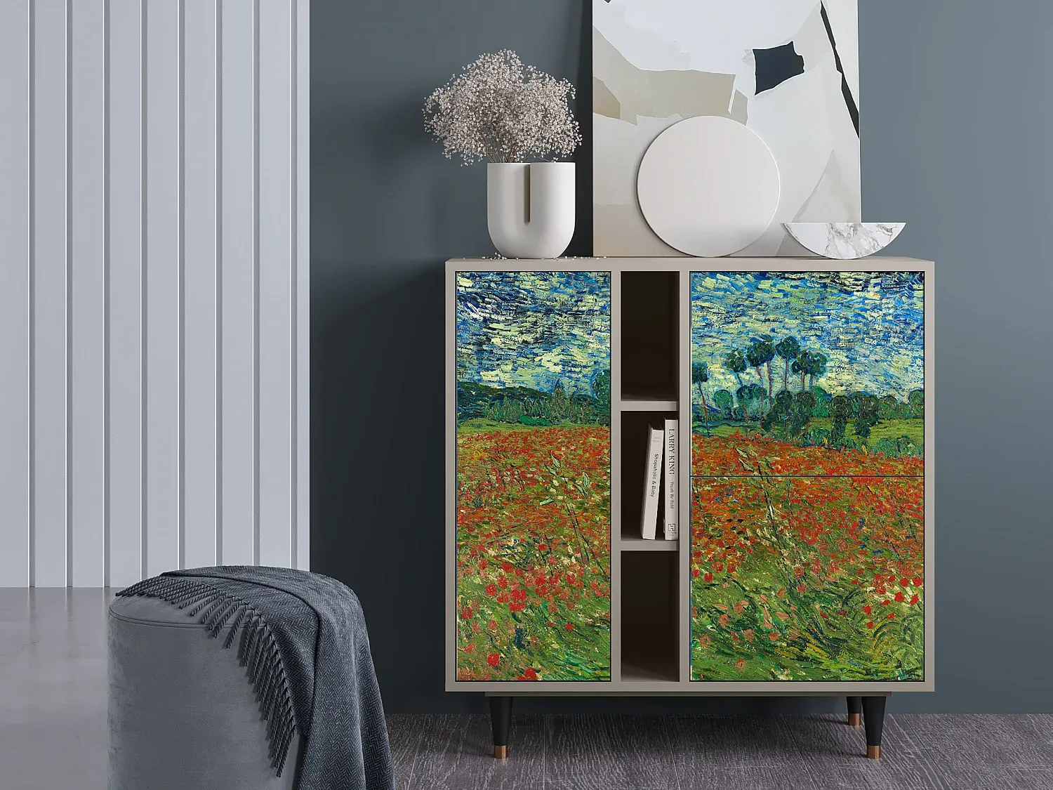Moderne Anrichte mit Van Gogh Motiv, Sand-FURNIAVENA