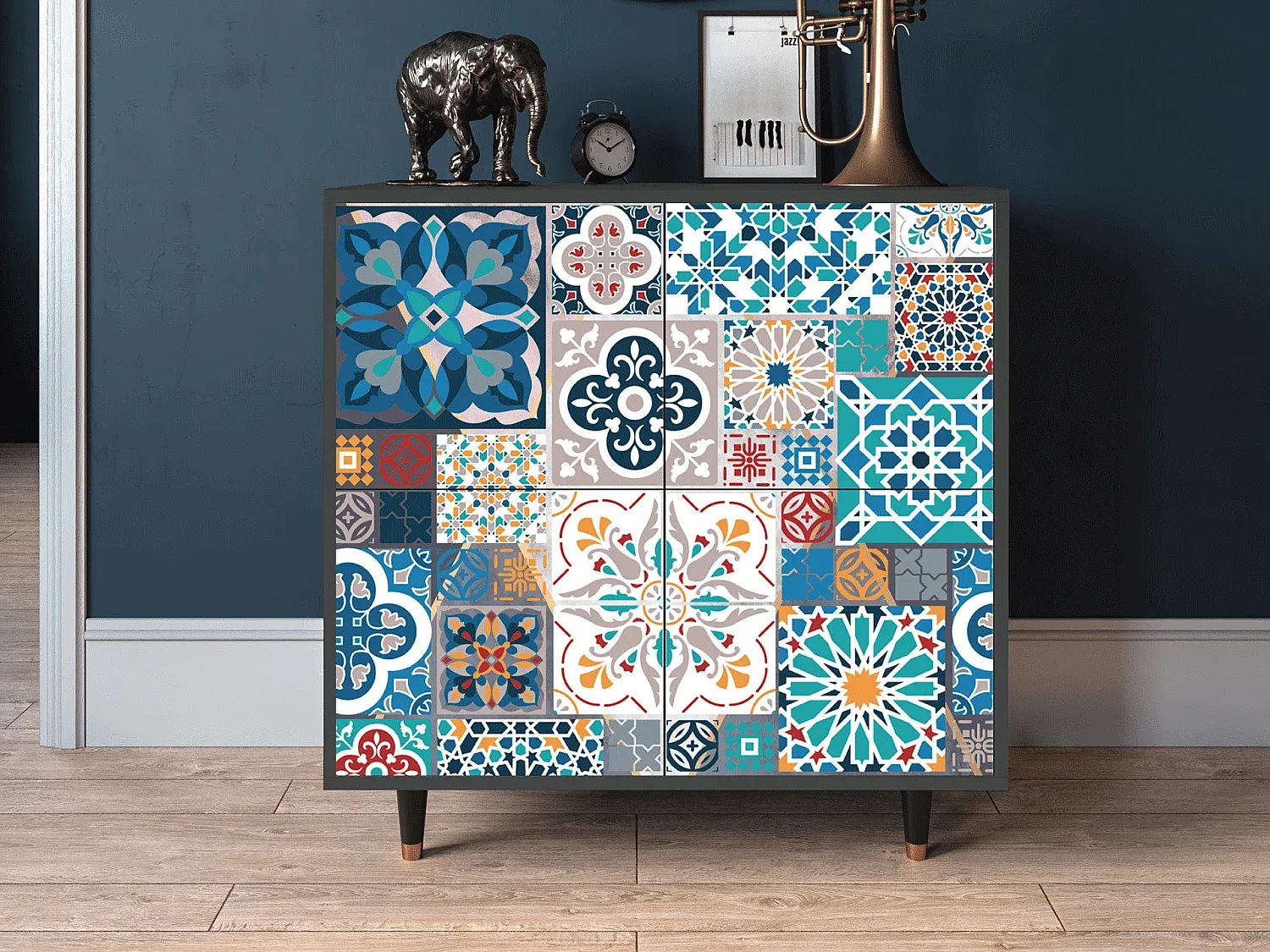 Moderne Sideboard in Anthrazit mit großzügigem Stauraum-FURNIAVENA
