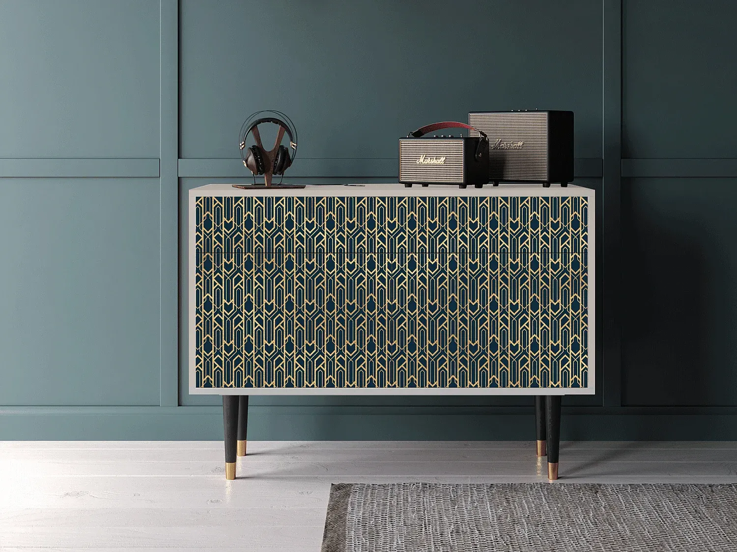 Elegantes Sideboard aus Holz - 115x85x48 cm - Sand-FURNIAVENA