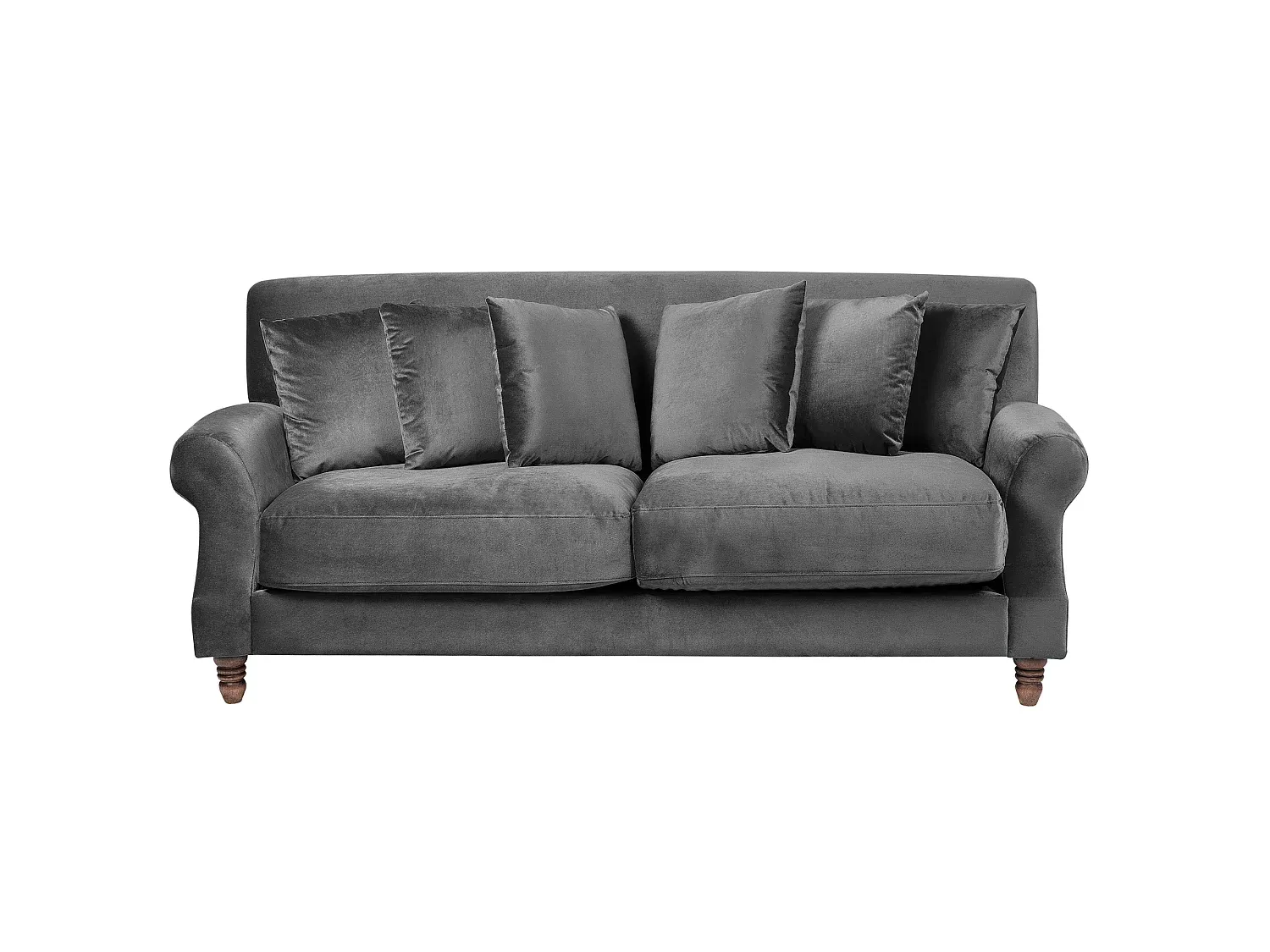 Elegantes graues Sofa aus Samt für drei Personen-FURNIAVENA