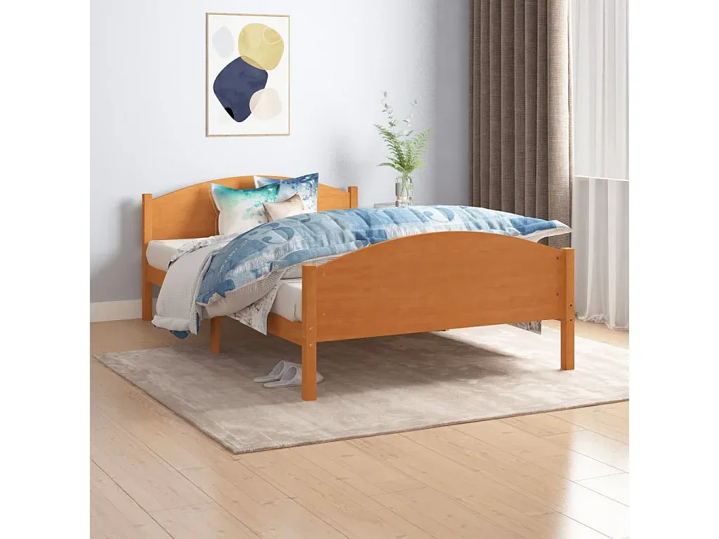 Holzbett aus Kiefernholz 120x200 cm-FURNIAVENA