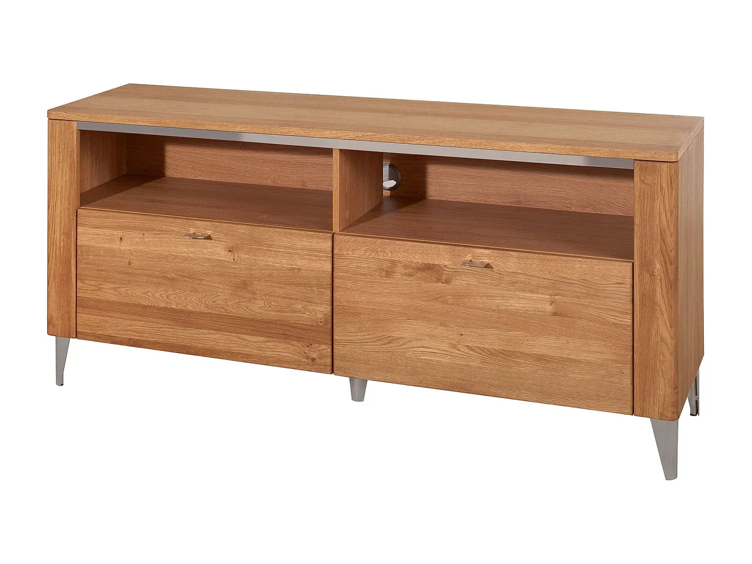Elegantes Lowboard aus Eichenholz, 155x42x70 cm-FURNIAVENA