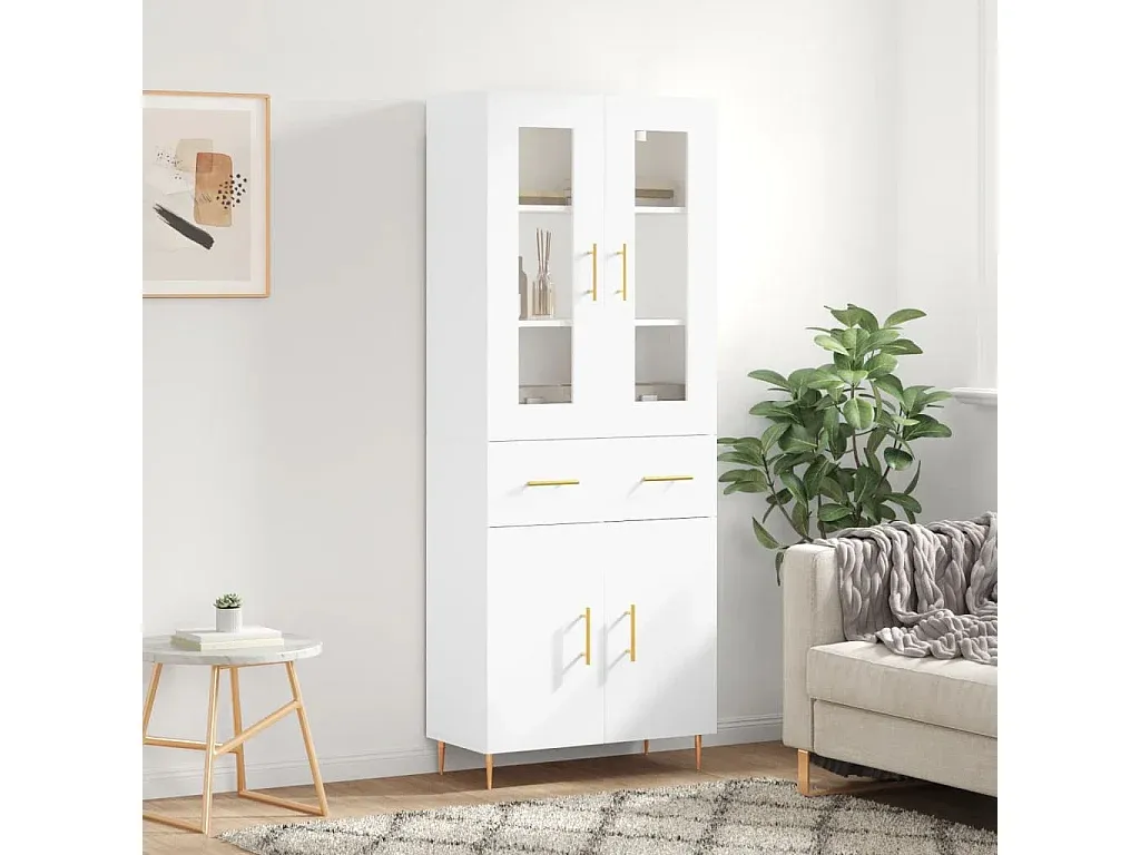 Eleganter weißer Hochschrank aus Holzwerkstoff-FURNIAVENA