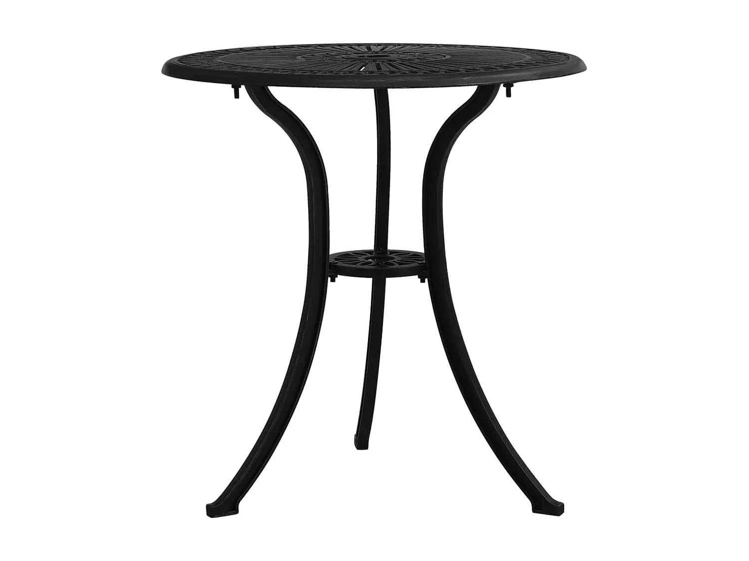 Quadratischer Gartentisch aus Aluminium, schwarz, 62x62x65 cm-FURNIAVENA