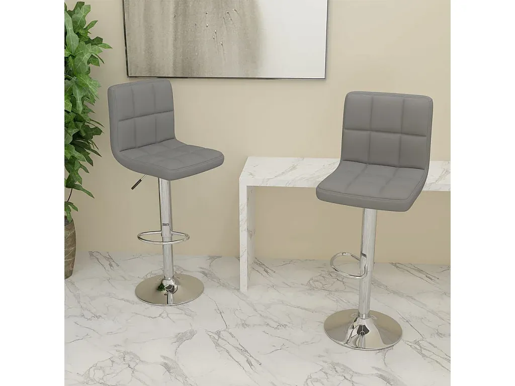 Zwei hellgraue Stoff-Barhocker-FURNIAVENA