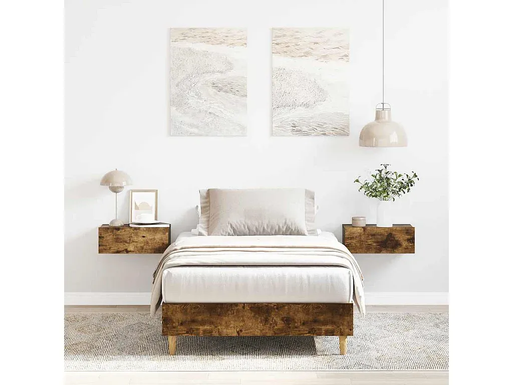 Holzbettgestell in Räuchereiche 75x190 cm-FURNIAVENA