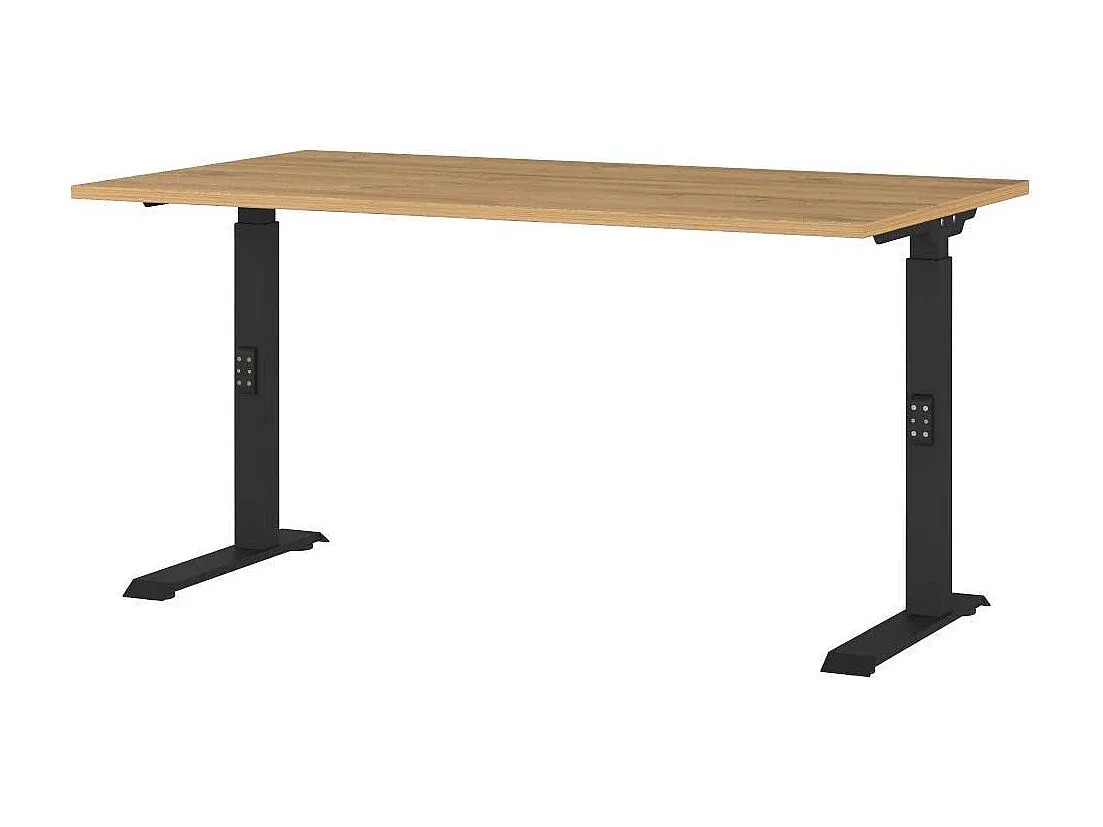 Höhenverstellbarer Schreibtisch in Wildeiche Optik-FURNIAVENA