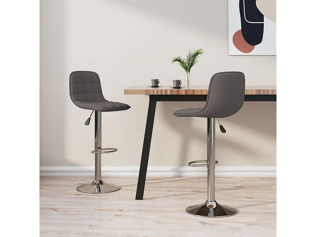 Moderner Barhocker Set aus Stoff in Taupe-FURNIAVENA