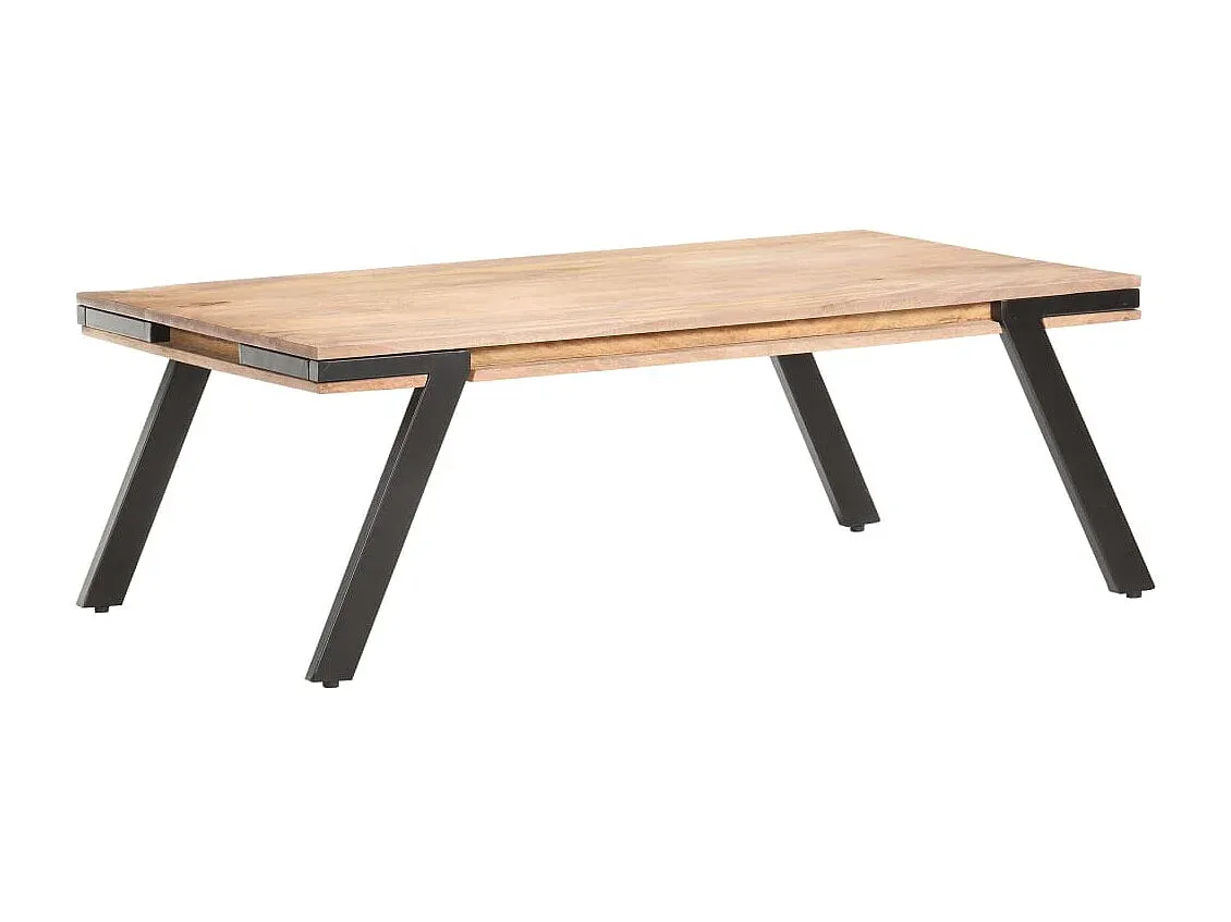 Rechteckiger Massivholz-Couchtisch mit natürlicher Oberfläche-FURNIAVENA