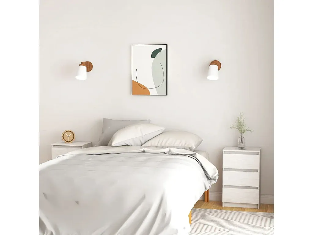 Set aus 2 Nachttischen Weiß Kiefernholz-FURNIAVENA