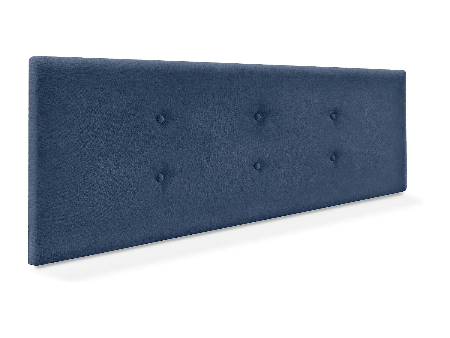Polster-Kopfteil 150x50cm mit Knopfdesign in Blau-FURNIAVENA